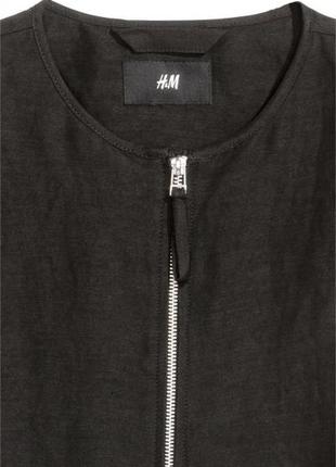 Оригинальная куртка-бомбер из смесового льна от бренда h&m разм. м3 фото