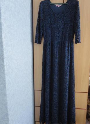 Шикарное платье в пол из дорогого гипюра3 фото