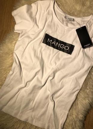 Базовая белая футбрлка mango