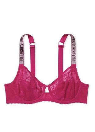 Бюстгальтер victoria's secret the fabulous full cup bra mesh logo shine strap