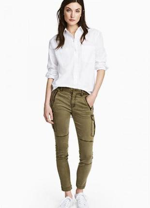 Оригинальные брюки из смесового лиоцелла от бренда h&m 0485954002 разм. 42