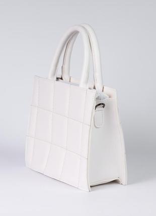 Женская сумка белая сумка среднего размера стеганая сумка тоут квадратная сумка классическая сумка2 фото