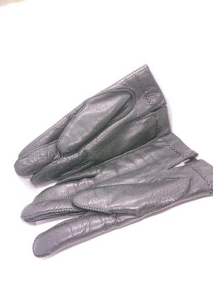 Классические мужские кожаные перчатки с мехом5 фото