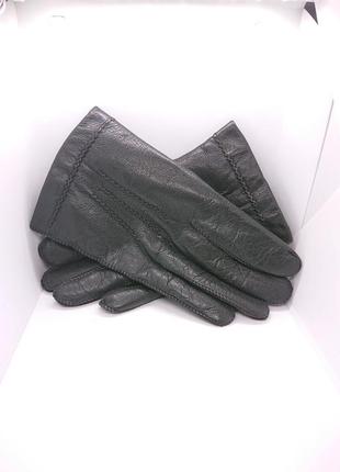 Классические мужские кожаные перчатки с мехом2 фото
