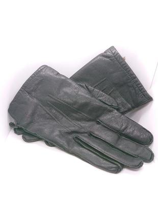 Классические мужские кожаные перчатки с мехом внутри1 фото