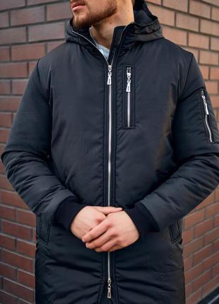 Крута зимова куртка рарка чоловіча зима тепла чорна хіт2 фото