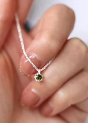 Ланцюжок підвіска кулон кулончик крапля крапелька камінчик срібло біле золото ланцюг