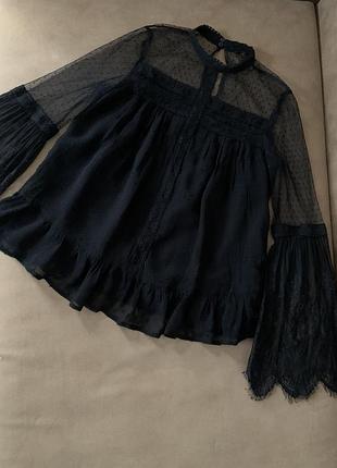 Прозрачная ажурная блузка river island. размер s