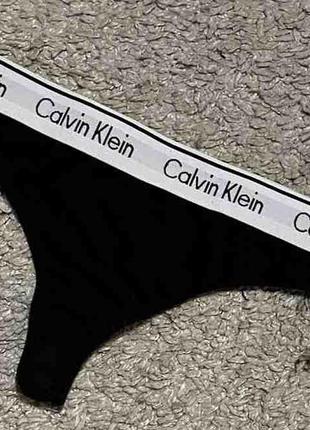 Хлопковые,черные трусики-стринги calvin klein xl-xxl3 фото