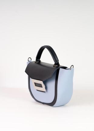 Жіноча сумка блакитна сумка напівколо кросбоді сумочка2 фото