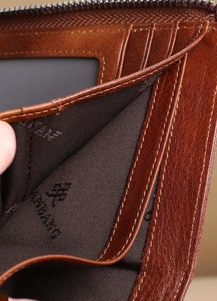 Кошелек мужской портмоне кожаный коричневый стильный6 фото