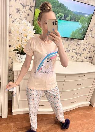 Комплект для дома костюм пижама футболка штаны
