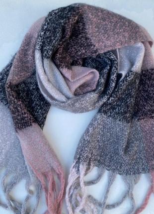 Теплый стильный зимний шарфик 🤍2 фото
