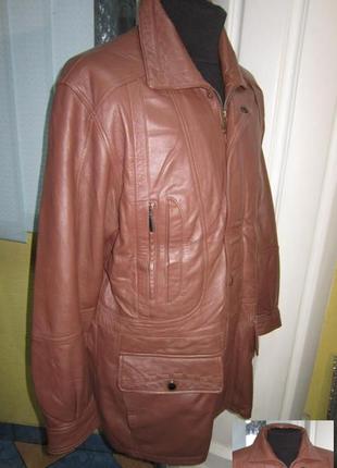 Утеплённая  стильная кожаная мужская куртка. лот 3302 фото