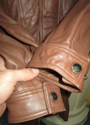 Утеплённая  стильная кожаная мужская куртка. лот 3304 фото