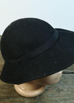 Шляпка фетровая стильная, черная, отл сост!2 фото