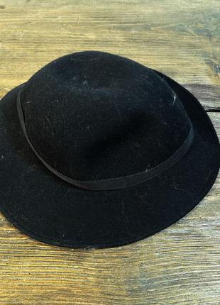 Шляпка фетровая стильная, черная, отл сост!3 фото