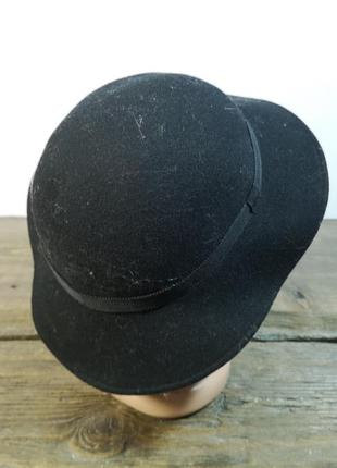 Шляпка фетровая стильная, черная, отл сост!5 фото