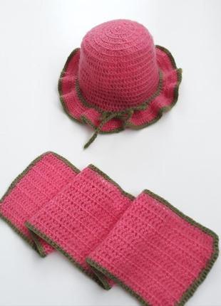 В'язана шапка з шаллю дитяча