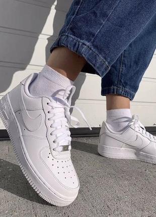 Кроссовки nike air force white 1 low / найк аир форс белые