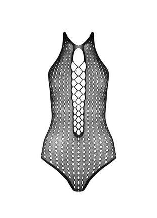 Бодістокінг з декольте, імітація корсетного шнурівки, перфорація, боді