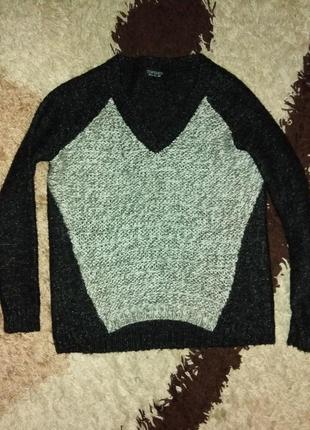 Новый фирменный теплый серый свитер с шерстью topshop