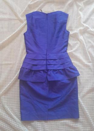 Шовк и шерсть, роскошное фиолетовое платье футляр с баской reiss7 фото