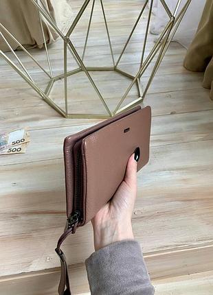 Мягкий кожаный кошелек-клатч cardinal