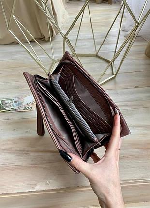 Мягкий кожаный кошелек-клатч cardinal