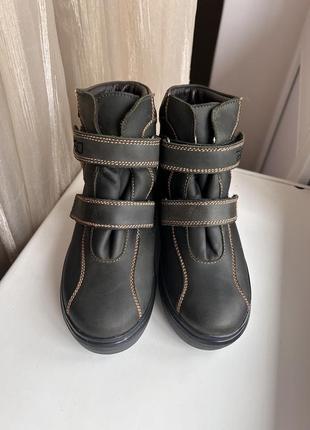 Кожаные зимние ботинки новые2 фото