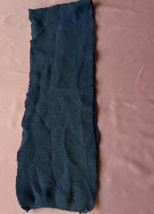 Синій  теплий шарф довжина 90 см