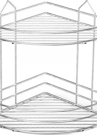 Угловая полка для ванной двухуровневая bk002 eco сатен 24*24*30