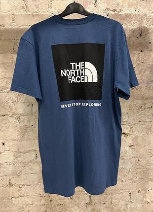 Футболка the north face box logo синяя оригинал новая