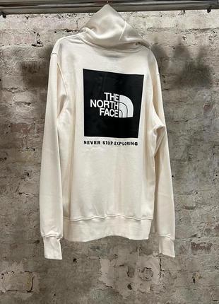 Худи the north face box logo молочная оригинал новая