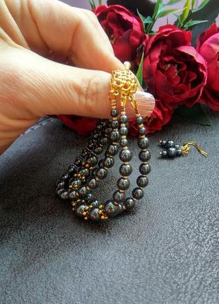 Браслет браслетик з натурального гематиту