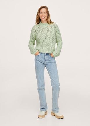 Светр оверсайз м'ятного кольору, mango 2