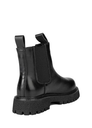 Челси ботинки деми с флисом кожаные черные коричневые молочные5 фото