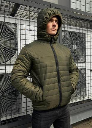 Чоловіча куртка хакі демісезонна весняна осінка до 0 °c  ⁇  утеплена вітровка стьобана чоловіча3 фото