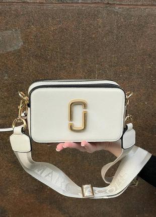 Жіноча сумка marc jacobs  logo light beige