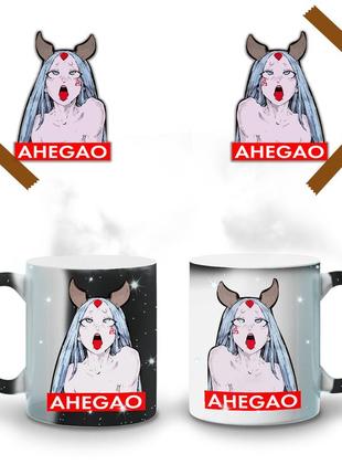 Кружка-хамелеон  ахегао дівчина-рот лого(ahegao girl logo) 330 мл (93429-3509)3 фото