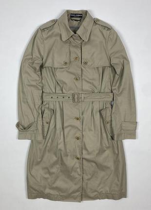 Жіночий классичний тренч dolce&gabbana cotton belted trench coat