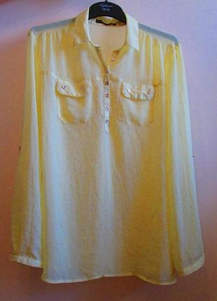 Распродажа красивая стильная блуза рубашка atmosphere нежно-желтая размер 14