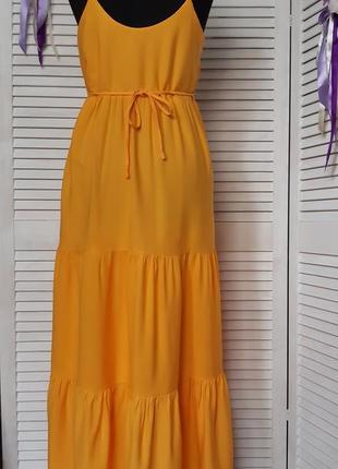 Яркий,сочный желтый сарафан, платье воланами primark4 фото