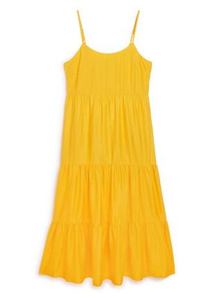 Яркий,сочный желтый сарафан, платье воланами primark8 фото