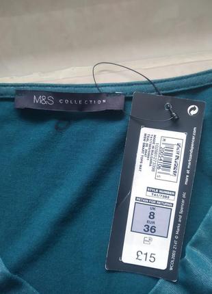 Новая натуральная футблка бирюзового принта бренда marks &amp; spencer collection 320. 8 eur 368 фото