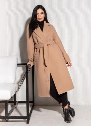 Есть видео пальто халат на запах с поясом длинное шерсть фуксия малина розовый оливка хаки чёрное бежевое песочное кэмел коричневый
