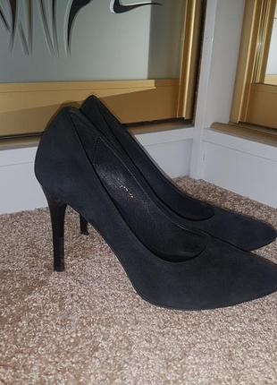 Лодочки черные натуральная замша