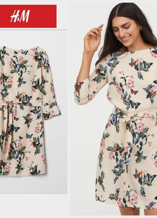 H&m платье миди в цветочный принт