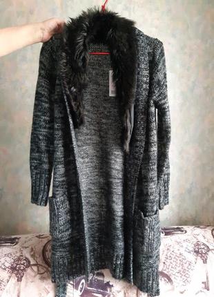 Кардиган вязанный тёплый
