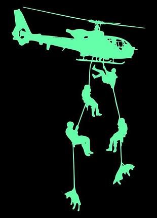 Люмінесцентна наклейка "гелікоптер" - 20*27см (набирає світло і світиться в темряві)